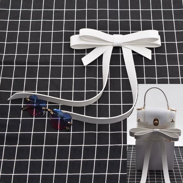 With bow, white