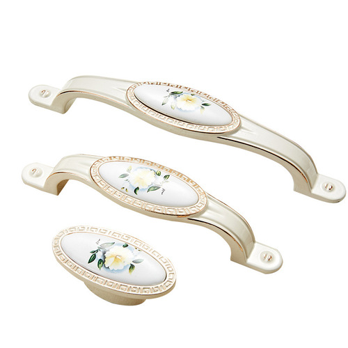Okary ceramic handle, furniture and bathroom handle, zinc alloy ivory white jade handle, kitchen cabinet handle