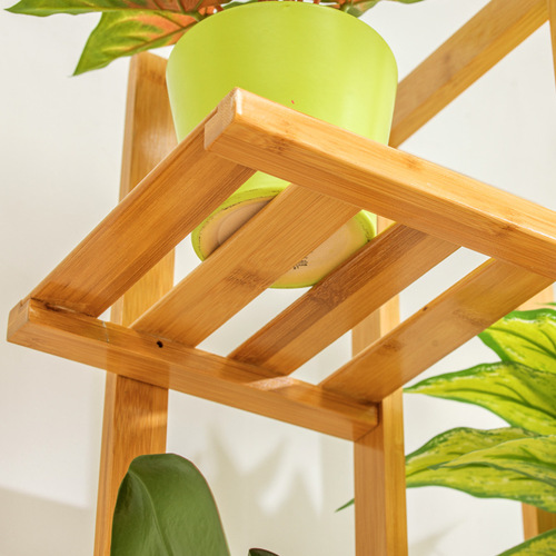 Balcony flower rack solid wood multi-layer indoor floor-standing outdoor flower pot rack living room flower rack hanging potted plant rack flower table