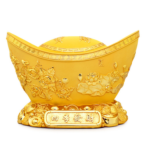 Factory direct sales gold ingot piggy bank to attract wealth and treasure piggy bank to make fortune all seasons living room home decoration ornaments