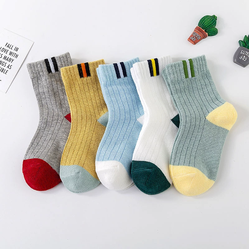 Демисезонные цветные детские носки для мужчин и женщин, combed cotton, средняя длина, оптом