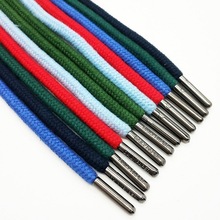 厂家生产直销5-6MM彩色棉绳卫衣帽绳运动裤腰绳 实心棉圆绳金属头