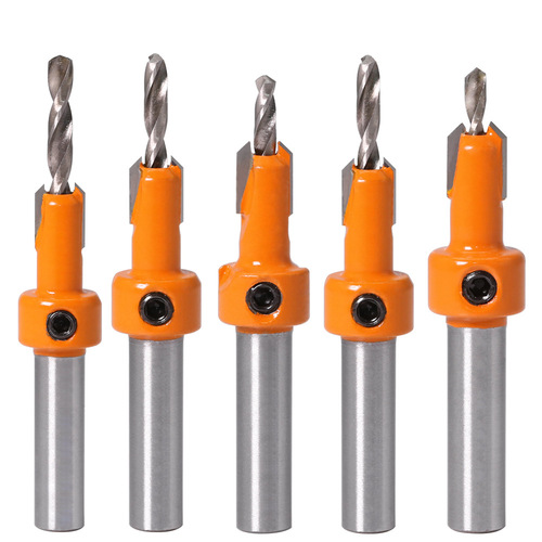 Woodworking countersink drill, taper hole drill, alloy head screw step drill, wood self-tapping screw installation step drill