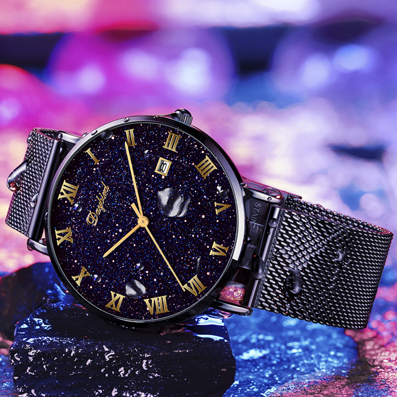 Deyi Bird Starry Sky Watch Men's Fashion Niche Concept Waterproof Trendy Non-Automatic Mechanical Watch Men's Watch