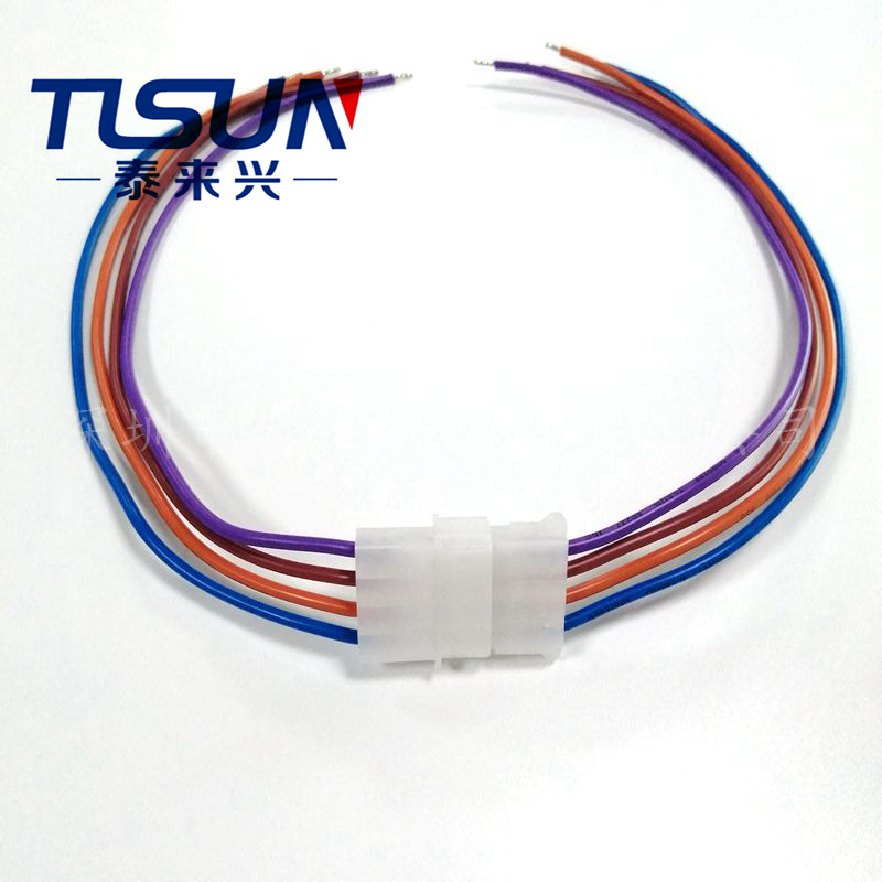 线束加工 大4Pin电源连接线 公母对接插件端子线 深圳泰来兴
