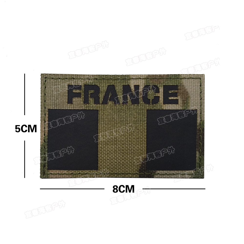 Parches de bandera IR europeo tela reflectante Velcro sello bandera camuflaje brazalete en stock