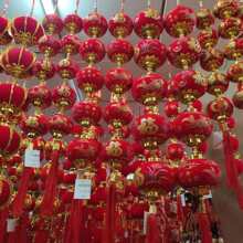 厂家直销植绒灯笼 植绒小灯 植绒灯笼串 年货爆品节红灯笼批发