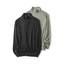 黎诗百兰2025春秋男士精纺薄款半高领纯羊绒衫商务休闲9191百搭