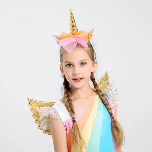 Halloween new girls unicorn dress festival costume rainbow dress stage performance costume