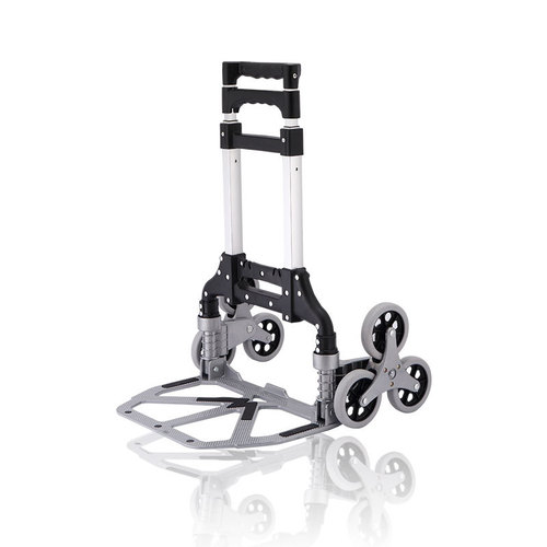 Wholesale 6-Wheel Stair Climbing Small Hand Truck Aluminum Folding Cart Portable Storage Shopping Dolly