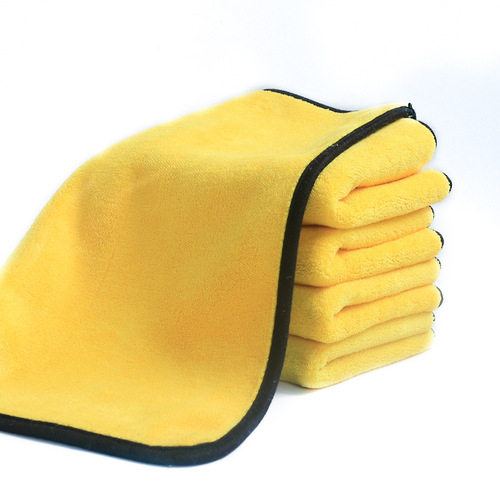 Overseas foreign trade coral velvet thick car wash towel ultra-fine fiber double-sided car cleaning absorbent cloth