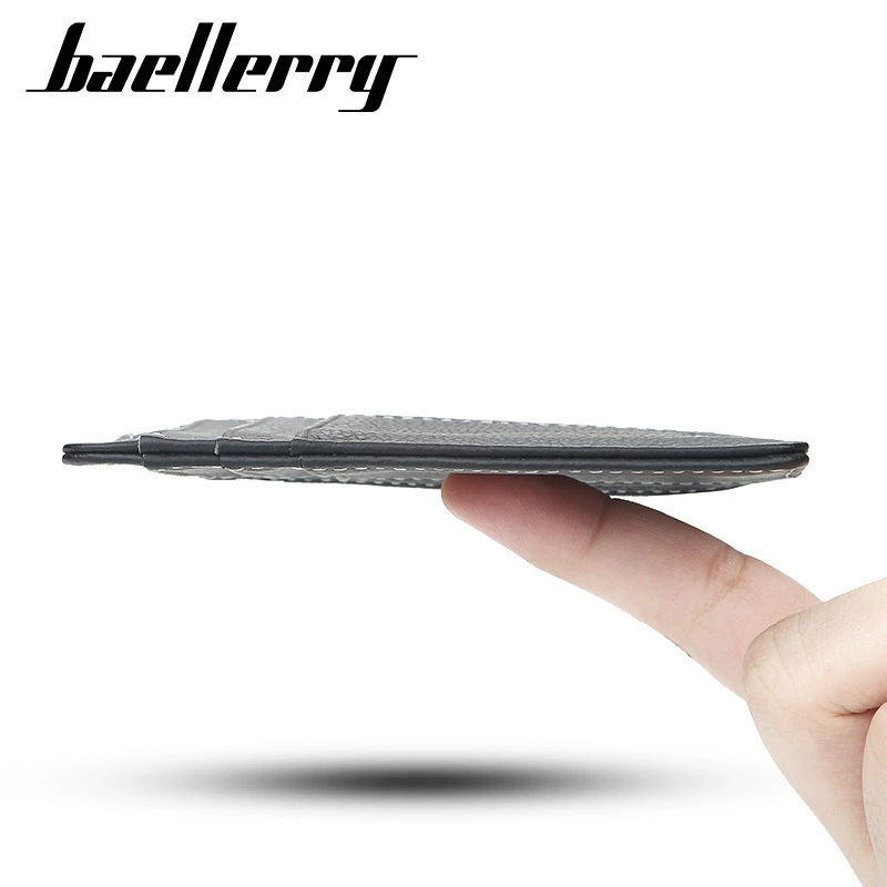 Кард-холдер Baellerry, тонкий кошелек на молнии для водительских прав, натуральная кожа, корейский стиль