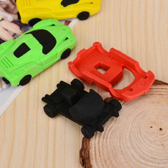 Cartoon racing eraser, detachable car-shaped eraser, creative stationery, school supplies, prizes wholesale