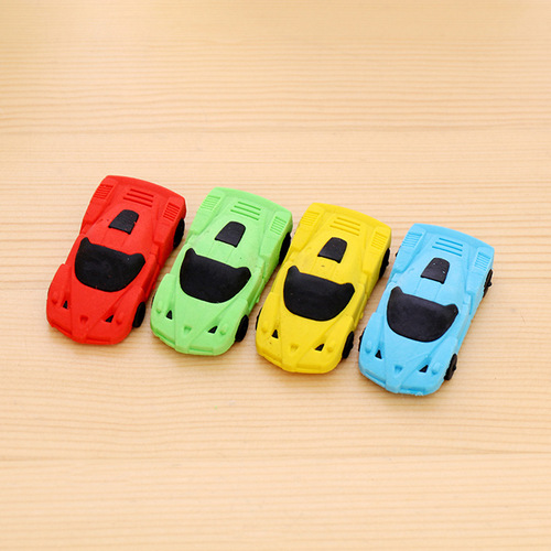 Cartoon racing eraser, detachable car-shaped eraser, creative stationery, school supplies, prizes wholesale
