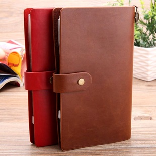 PU Leather Loose-leaf Notepad Accounting Notebook Production LOGO Business Meeting Record Sheepskin Notebook