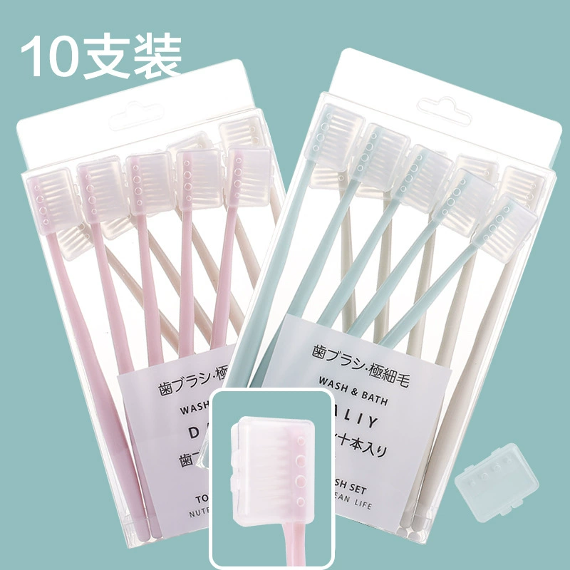 Домашняя пара гостеприимство Ультратонкие волосы Супер мягкие взрослые японские макароны Маленькая голова Мягкая зубная щетка для волос Домашняя комбинация