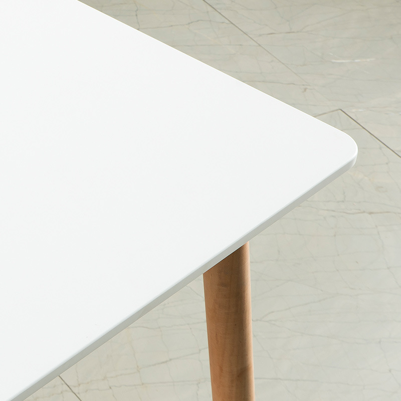 Moderno casual simple mesa cuadrada cafetería leche tienda de té mesa cuadrada de plástico moda nórdica pierna de haya mesa de comedor suministro directo