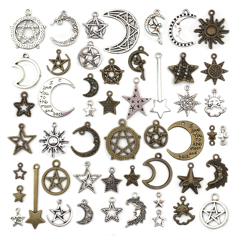 DIY Jewelry Accessories Hollow Star Moon Sun Meteor Alloy Jewelry Pendants Earrings Bracelet Pendant DIY Jewelry Accessories Hollow Star Moon Sun Meteor Alloy Jewelry Pendants Earrings Bracelet Pendant