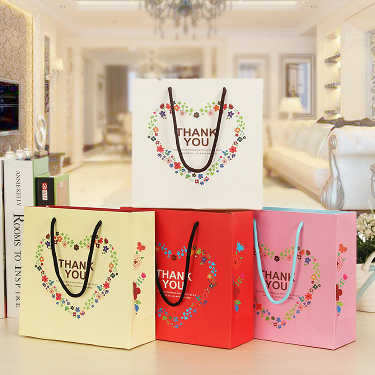 谢谢你手提袋礼品袋 thank you纸袋 婚庆礼物包装袋 回礼袋收纳袋
