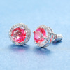 Fashionable advanced earrings, cute zirconium, Korean style, high-quality style, diamond encrusted