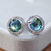 Fashionable advanced earrings, cute zirconium, Korean style, high-quality style, diamond encrusted
