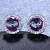 Fashionable advanced earrings, cute zirconium, Korean style, high-quality style, diamond encrusted