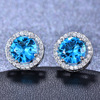 Fashionable advanced earrings, cute zirconium, Korean style, high-quality style, diamond encrusted