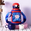 Children's cartoon straw, glass stainless steel, cute cup with glass for early age, sling, suspenders for elementary school students, teapot