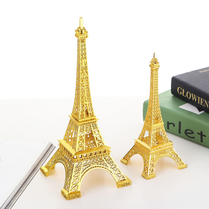 Cross-Border Dropshipping Golden Paris Eiffel Tower Model Creative Window Decorations Metal Crafts European Style Home
