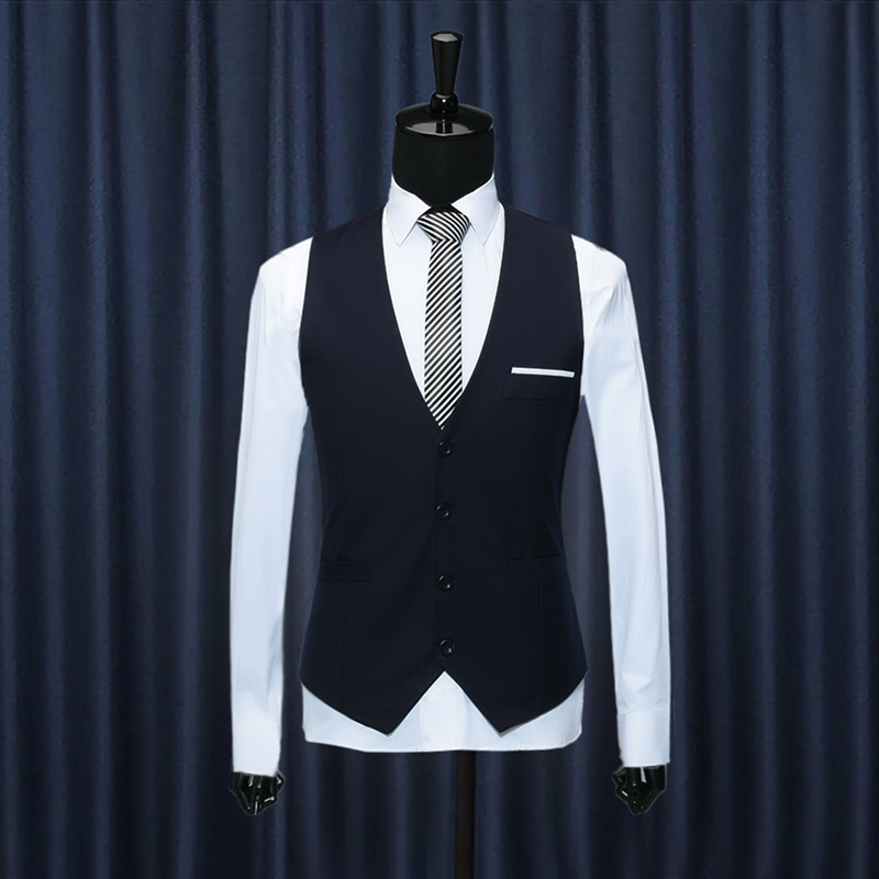 Foreign trade Men's waistcoat waiter overalls suit black waistcoat groomsman clothing formal waistcoat men's wholesale