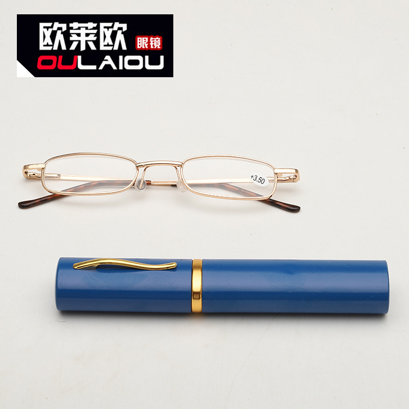 Factory direct wholesale mini pen holder reading glasses portable small frame men and women middle-aged and elderly high-definition reading glasses Factory direct wholesale mini pen holder reading glasses portable small frame men and women middle-aged and elderly high-definition reading glasses