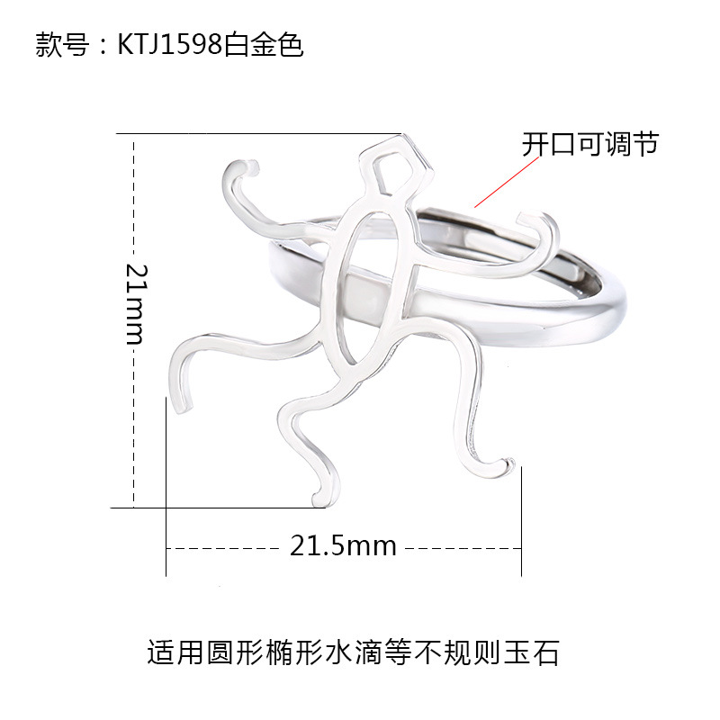 S925 anillo de plata titular vacío hembra 18K oro DIY cera de abejas ámbar turquesa anillo titular vacío con forma anillo titular