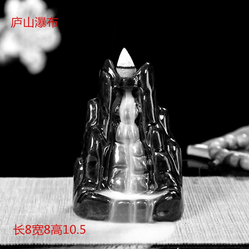 Ceramic Backflow Incense Burner, Lotus Inverted Design, Decorative Buddha Incense Holder