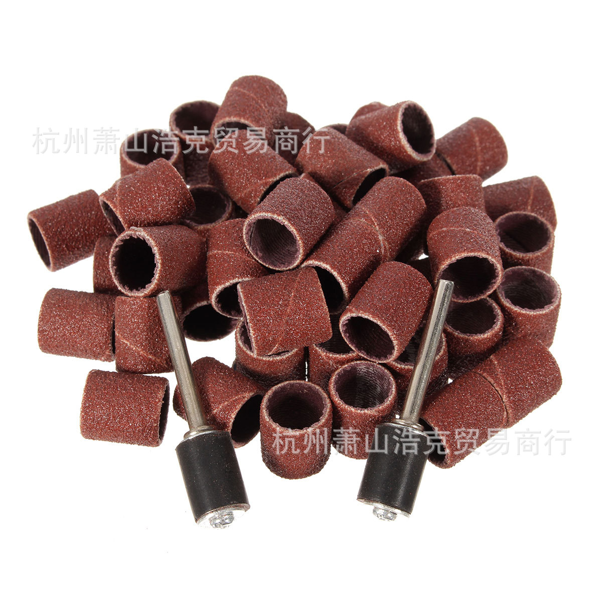 跨境跟卖 52个一包 50个3/8抛光砂纸圈 带两根3/8连接杆 抛光套装