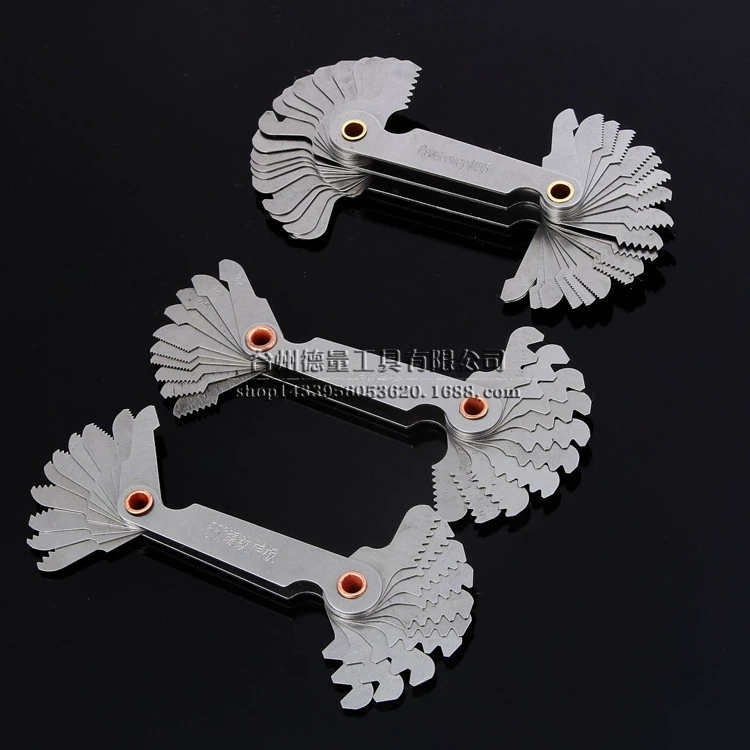 Шаблон резьбы Шаблон ребра Датчик резьбы Датчик зуба 55 градусов дюймов 60 градусов Метрический метрический дюйм Встроенный датчик