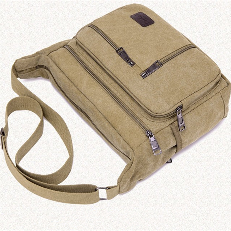 Resistente al desgaste anti-arañazos hombres hombro de la lona bolsa de mensajero bolsa de viaje de la computadora bolsa de ocio de gran capacidad de colección de dinero herramienta de los hombres