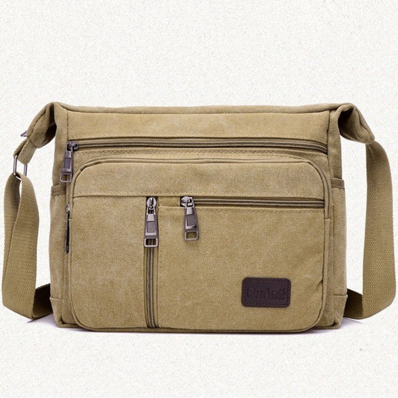 Resistente al desgaste anti-arañazos hombres hombro de la lona bolsa de mensajero bolsa de viaje de la computadora bolsa de ocio de gran capacidad de colección de dinero herramienta de los hombres