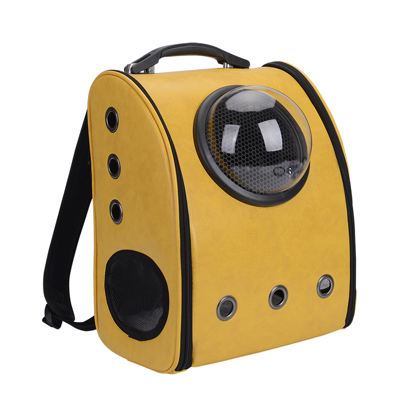 PU双肩宠物包外出便携包透明猫包宠物透气背包太空舱可折叠背包PU