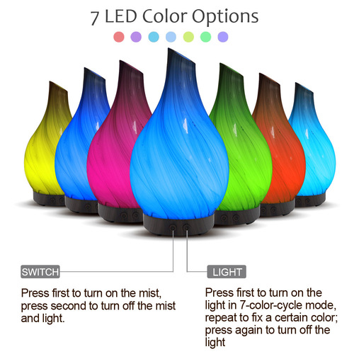 Glass Creative Aromatherapy Machine Mini Glass Slanted Mouth Aromatherapy Machine Colorful Humidifier 100ml Aromatherapy Machine Wood Grain
