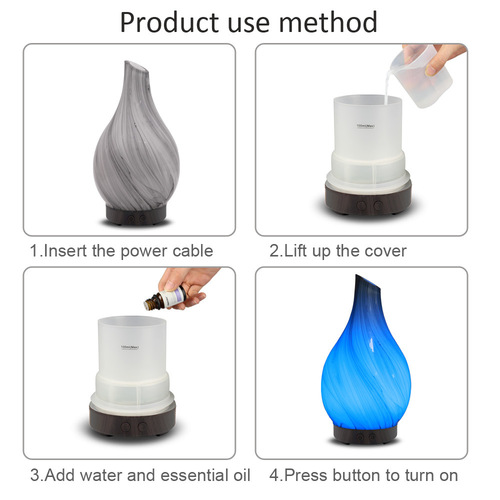 Glass Creative Aromatherapy Machine Mini Glass Slanted Mouth Aromatherapy Machine Colorful Humidifier 100ml Aromatherapy Machine Wood Grain