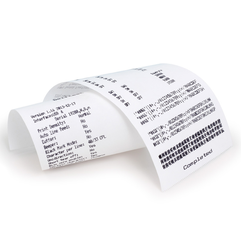 Flor de cerezo papel blanco llano 75*60 sola capa de papel de impresión de papel pequeño supermercado caja registradora de papel fuente directa