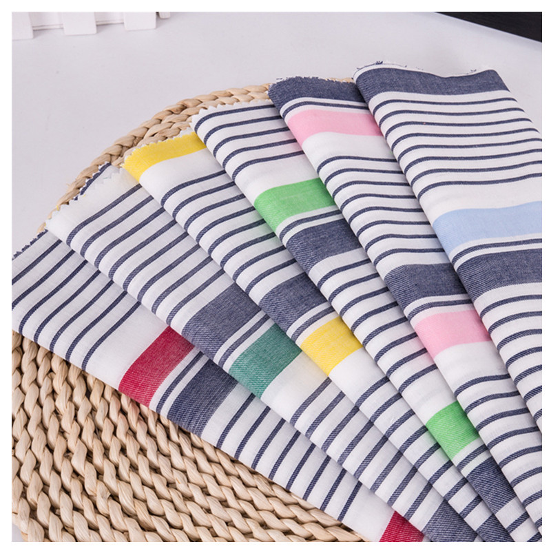 厂家直供 40s全棉条纹布 衬衫连衣裙服装面料 简约箱包窗帘条子布