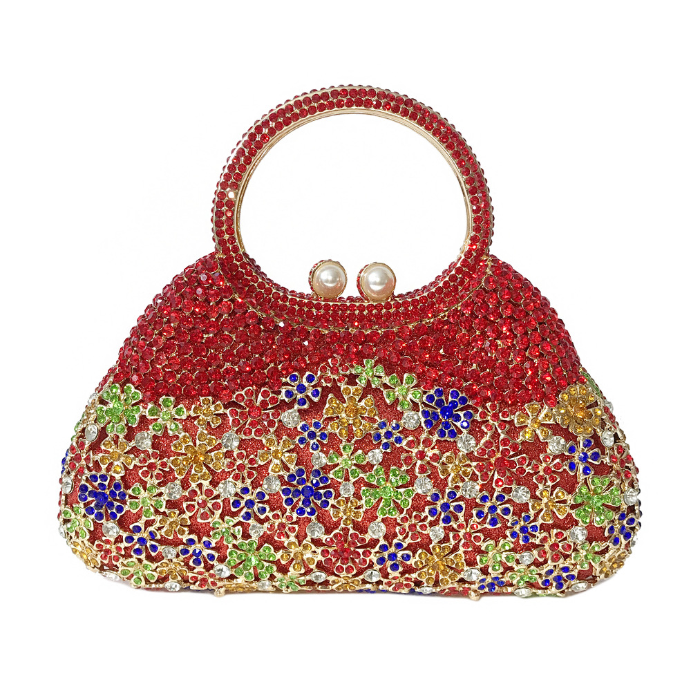 Selección estricta BL086 bolsas de diamante de agua metal hueco transfronterizo bolsas de cena de diamantes para mujeres bolsas de banquete de diamantes