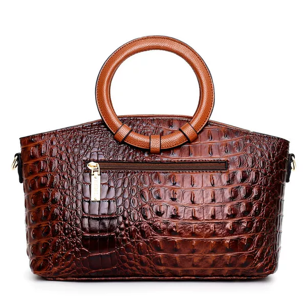 New Women's Handbag European and American Style Fashion Crocodile Pattern Ring Shoulder Crossbody Bag Manufacturer Mixed Color Wholesale