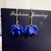 Matte earrings, accessory with tassels, Korean style, flowered