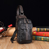 Polyurethane chest bag, small bag, trend black one-shoulder bag, Korean style, genuine leather, wholesale