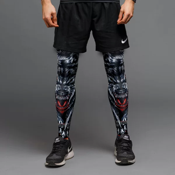 Cross-Border sports knee pad men's calf compression stockings leg cover riding running sun protection leggings pantyhose socks