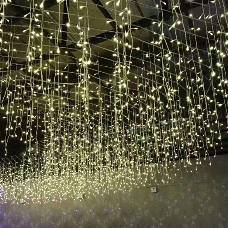 LED cortina de hielo cadena de lámparas de estrella estrella estrella de cascada luces de decoración de bodas en la puerta del centro comercial Navidad Festival de Primavera luz de estrella