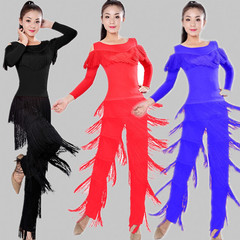 Women's Adult Latin Dance Skirt Fringe Children's Pants Square Dance Costume Modern Skirt Pants Dancing Dance Pants Long Pants