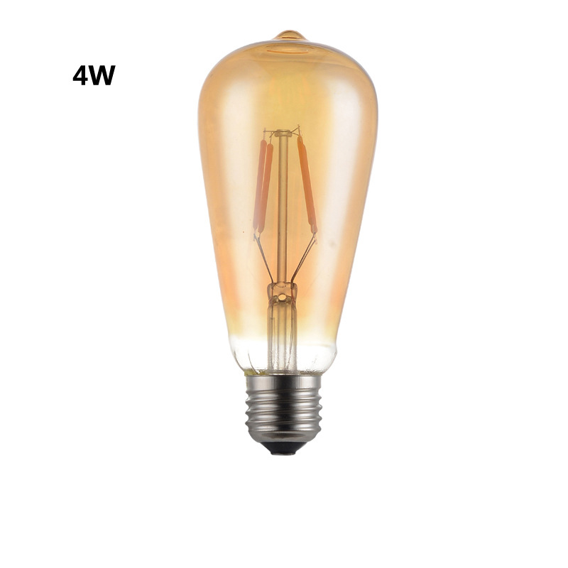 LED lámpara de filamento ST64 vidrio marrón Edison retro bombilla creativa 110V220V bombilla de iluminación decorativa